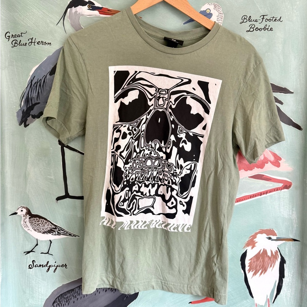H&M Olive Green Graphic Women's Tee